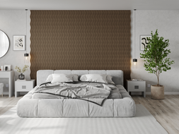 Mexen Lam-F lamele acustice de perete 275 x 30 cm, fetru 8 mm, furnir tehnic, Stejar Auriu - S105-275307-3015-003