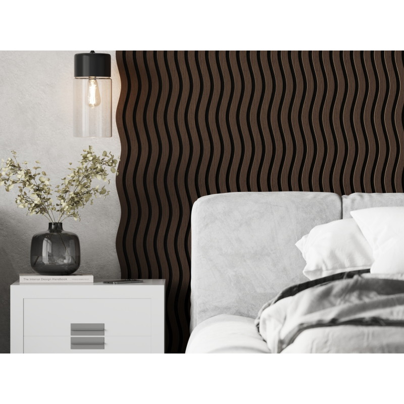 Mexen Lam-SF 01 akuszitikus fali lamellák 280 x 30 cm, 9 mm-es filc, technikai furnér, Mokka Tölgy - S106-280-01-045