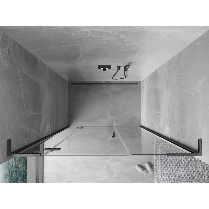 Mexen Mist-H L uși de duș batante stânga 160 cm, transparente, gri armat periat - 8A5L-160-001-66-00-L