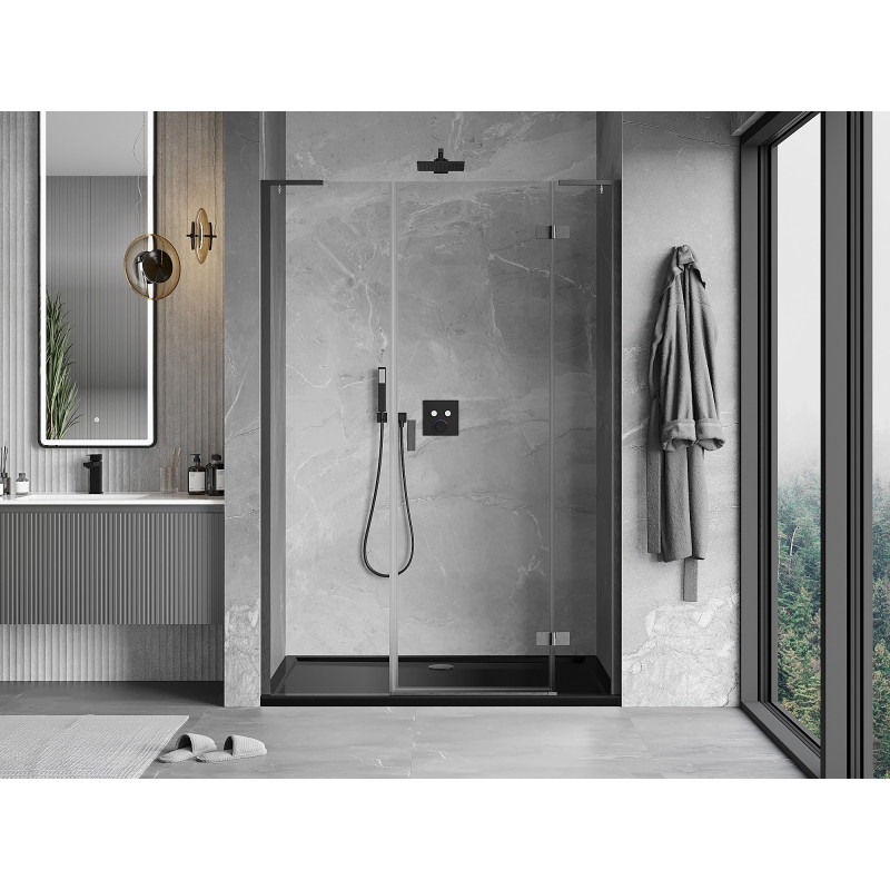 Mexen Mist-H L ușă de duș batantă dreaptă 120 cm, transparentă, gri armă periat - 8A5L-120-001-66-00-P