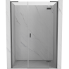 Mexen Mist-H L ușă de duș batantă dreapta 155 cm, transparent, gri armat periat - 8A5L-155-001-66-00-P