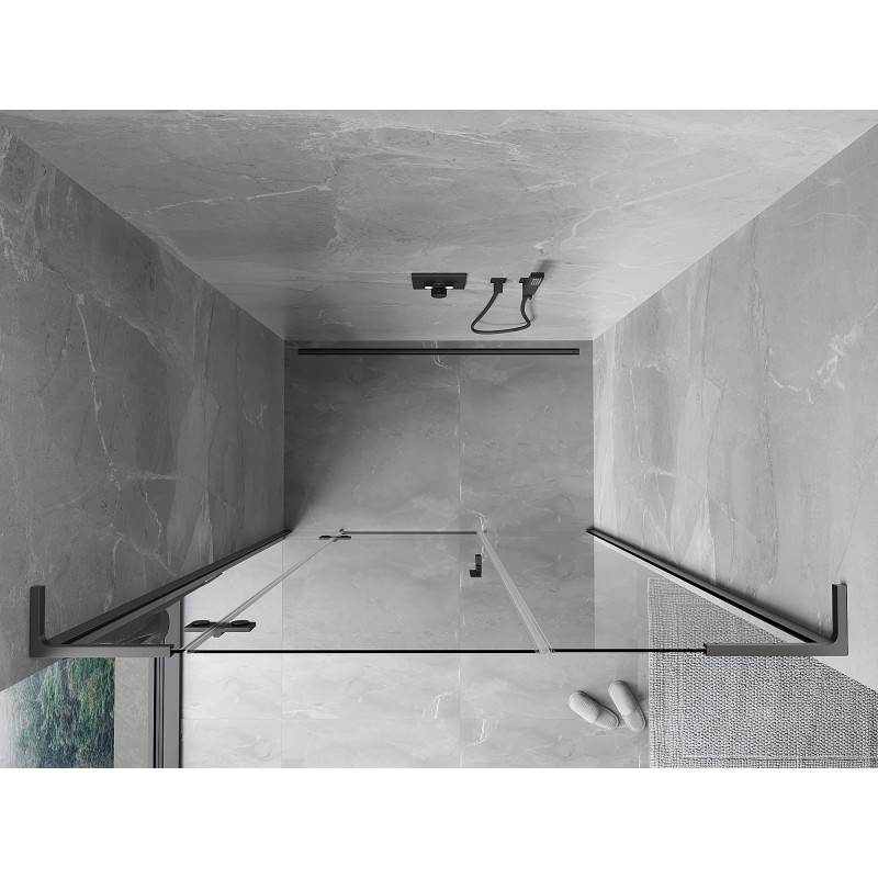 Mexen Mist-H L ușile de duș batante stânga 125 cm, transparent, metal armat - 8A5L-125-001-95-00-L