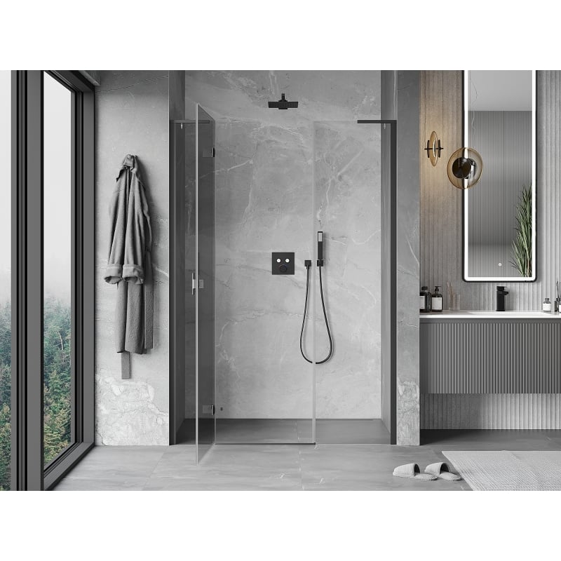 Mexen Mist-H L uși de duș batante stânga 160 cm, transparent, metal armat - 8A5L-160-001-95-00-L