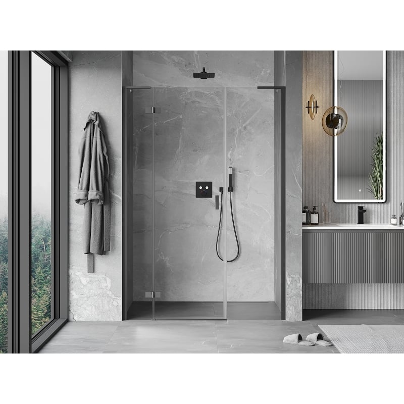 Mexen Mist-H L uși de duș batante stânga 160 cm, transparent, metal armat - 8A5L-160-001-95-00-L