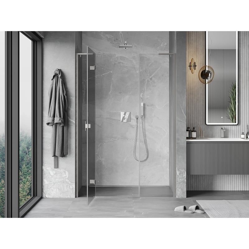 Mexen Mist-H L uși de duș cu deschidere pe stânga 125 cm, transparent, nichel periat - 8A5L-125-001-97-00-L