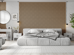 Mexen Lam-SF 01 Lam-SF 26 akusztikus fali lamellák 280 x 30 cm, 9 mm-es filc, technikai furnér, Fehérített Tölgy