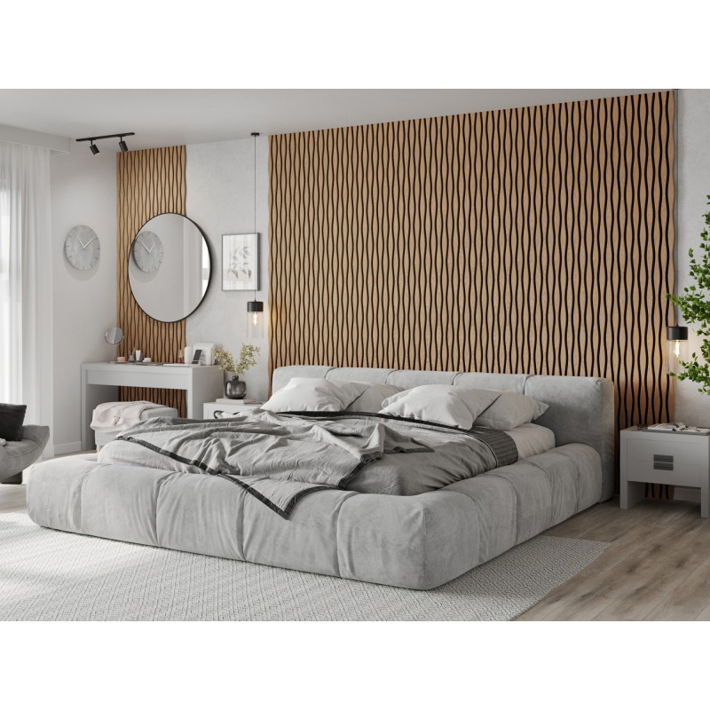 Mexen Lam-SF 01 Lam-SF 26 akusztikus fali lamellák 280 x 30 cm, 9 mm-es filc, technikai furnér, Fehérített Tölgy