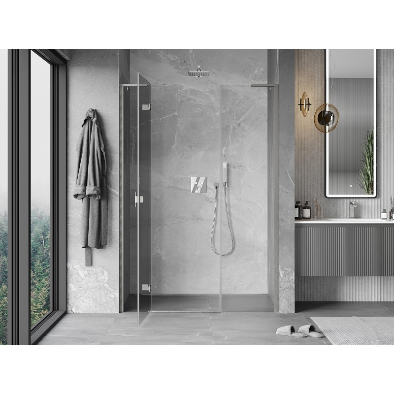 Mexen Mist-H L ușă de duș pivotantă stânga 150 cm, transparentă, nichel periat - 8A5L-150-001-97-00-L
