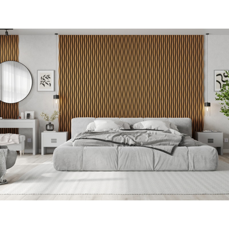 Mexen Lam-SF 01 Lam-SF 26 akusztikus falécek 280 x 30 cm, 9 mm filc, technikai furnér, Természetes Tölgy - S106-280-26-042
