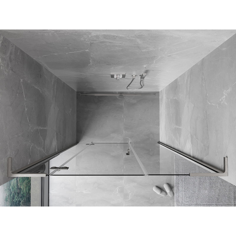 Mexen Mist-H L uși de duș batante stânga 160 cm, transparent, nichel periat - 8A5L-160-001-97-00-L