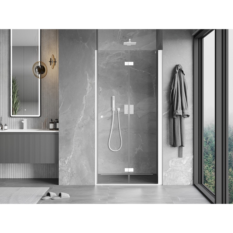 Mexen Mist-F ușă de duș pliabilă dreaptă 100 cm, transparentă, albă - 8A6-100-000-20-00-P