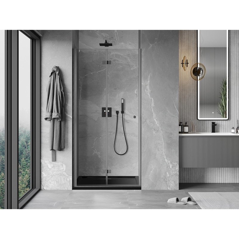Mexen Mist-F uși de duș pliabile stânga 115 cm, transparent, gri armă periat - 8A6-115-000-66-00-L