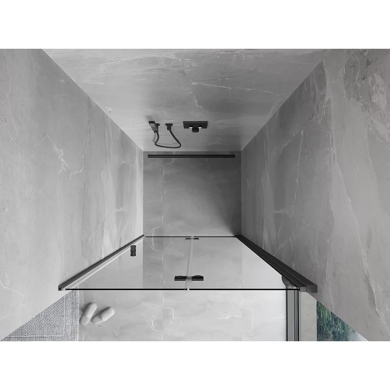 Mexen Mist-F uși de duș pliabile dreapta 90 cm, transparent, gri pistol periat - 8A6-090-000-66-00-P