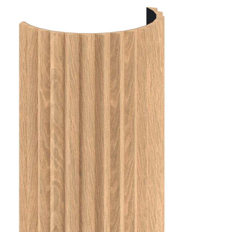 Mexen Ovalo 01 rugalmas bordázott fali lamellák, 280 x 36 cm, technikai furnér, fehérített tölgy - S130-280-01-040