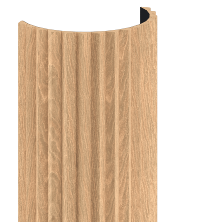 Mexen Ovalo 01 șipci de perete profilate flexibile 280 x 36 cm, furnir tehnic, Stejar Alb - S130-280-01-040