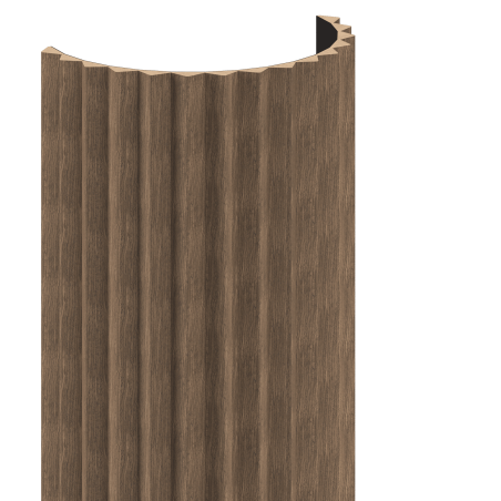 Mexen Ovalo 01 lamelă de perete canelată flexibilă 280 x 36 cm, furnir tehnic, Nuc Întunecat - S130-280-01-044