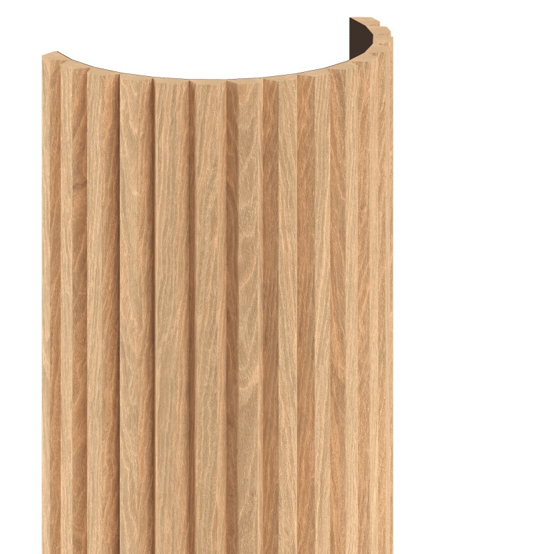 Mexen Ovalo 02 lamele de perete canelate flexibile 280 x 36 cm, furnir tehnic, Stejar alb - S130-280-02-040