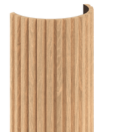 Mexen Ovalo 02 lamele de perete canelate flexibile 280 x 36 cm, furnir tehnic, Stejar alb - S130-280-02-040