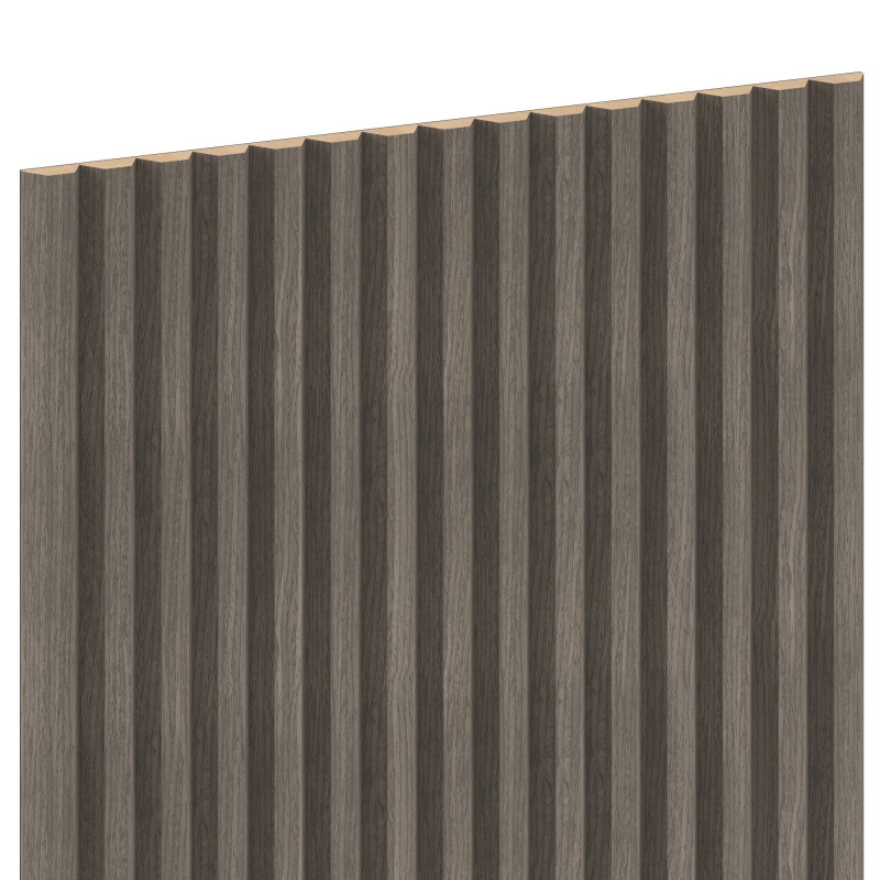 Mexen Ovalo 02 rugalmas, barázdált fali lamellák 280 x 36 cm, műszaki furnér, Szürke Tölgy - S130-280-02-043
