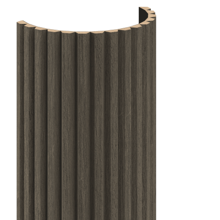 Mexen Ovalo 02 panouri de perete flexibile cu caneluri, 280 x 36 cm, furnir tehnic, Stejar Mocca - S130-280-02-045