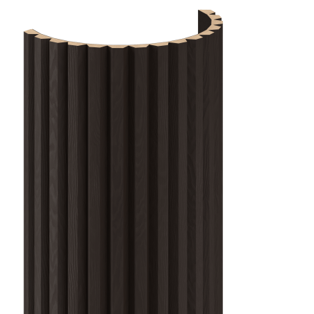 Mexen Ovalo 02 lamele de perete cu caneluri flexibile 280 x 36 cm, furnir tehnic, Stejar Negru - S130-280-02-046