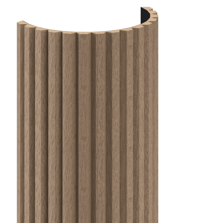 Mexen Ovalo 02 barázdált rugalmas fali lamellák 280 x 36 cm, technikai furnér, Világos Dió - S130-280-02-047