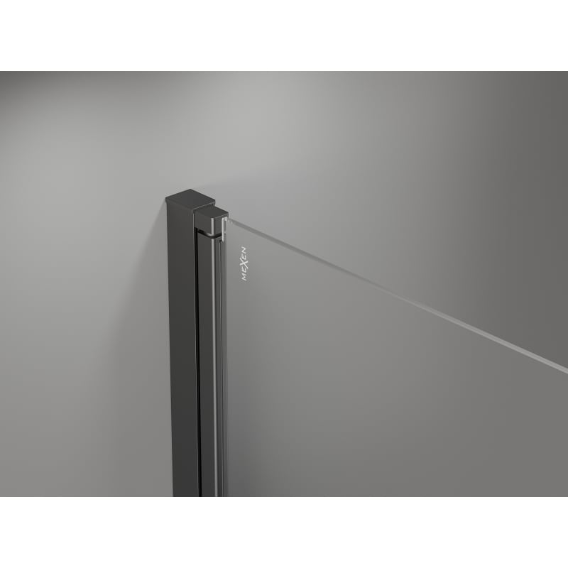 Mexen Mist-F balra nyíló, 120 cm-es összecsukható zuhanyajtó, átlátszó, gun metal - 8A6-120-000-95-00-L