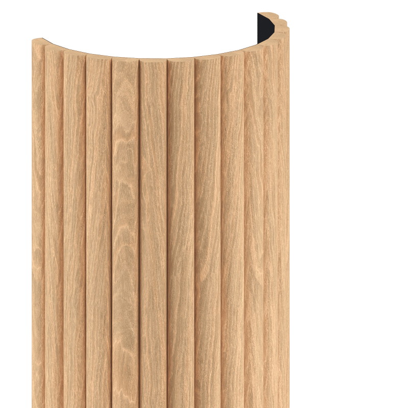 Mexen Ovalo 03 280 x 36 cm-es rugalmas barázdált fali lamellák, technikai furnér, Fehérített Tölgy - S130-280-03-040