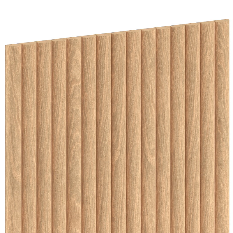 Mexen Ovalo 03 280 x 36 cm-es rugalmas barázdált fali lamellák, technikai furnér, Fehérített Tölgy - S130-280-03-040