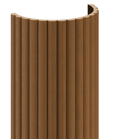 Mexen Ovalo 03 Ribizált rugalmas fali panelek 280 x 36 cm, technikai furnér, Természetes Tölgy - S130-280-03-042