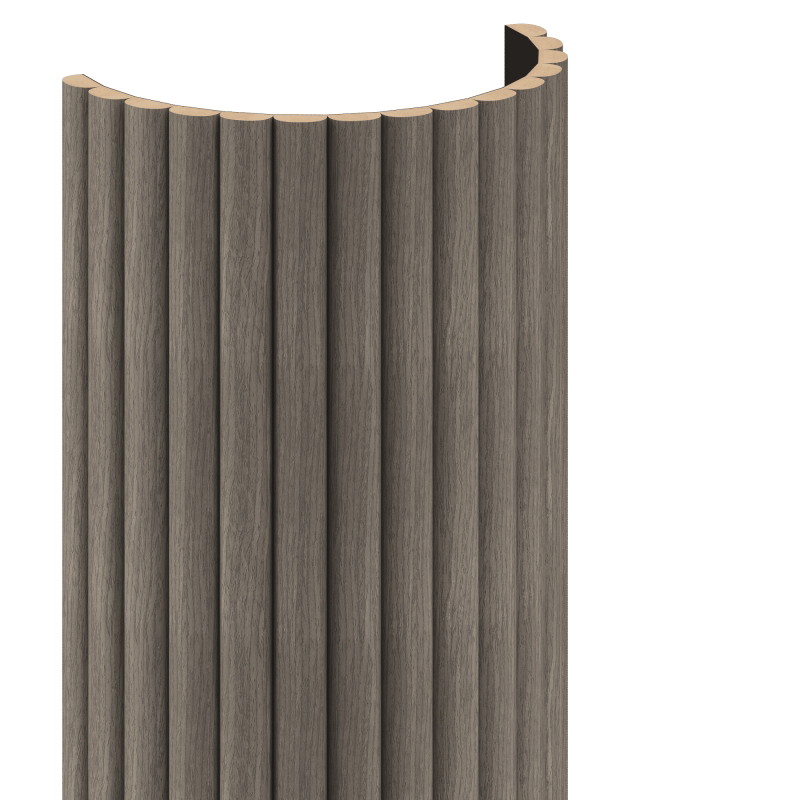 Mexen Ovalo 03 Rugalmas, hornyos fali lamellák 280 x 36 cm, technikai furnér, Szürke Tölgy - S130-280-03-043