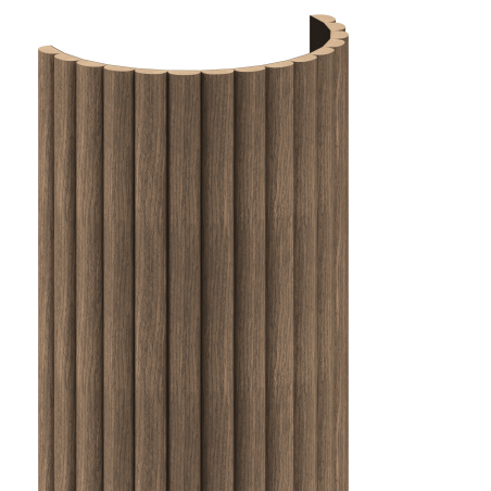 Mexen Ovalo 03 lamele de perete canelate flexibile 280 x 36 cm, furnir tehnic, Nuc Întunecat - S130-280-03-044