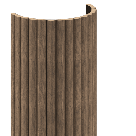 Mexen Ovalo 03 Rugalmas, bordázott fali lamellák, műszaki furnér, 280 x 36 cm, Sötét Dió - S130-280-03-044