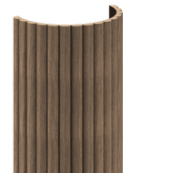 Mexen Ovalo 03 lamele de perete canelate flexibile 280 x 36 cm, furnir tehnic, Nuc Întunecat - S130-280-03-044