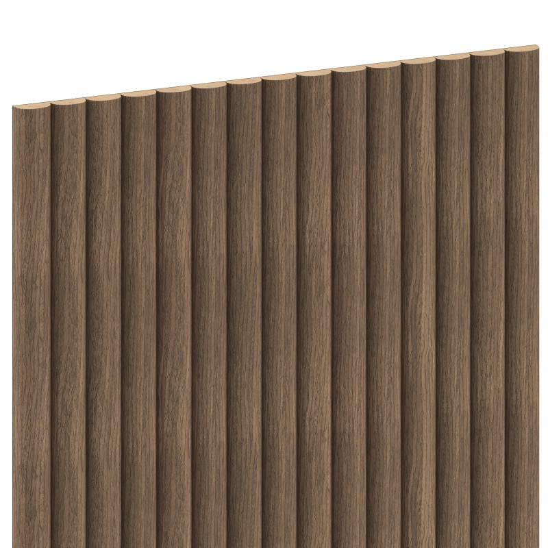 Mexen Ovalo 03 lamele de perete canelate flexibile 280 x 36 cm, furnir tehnic, Nuc Întunecat - S130-280-03-044