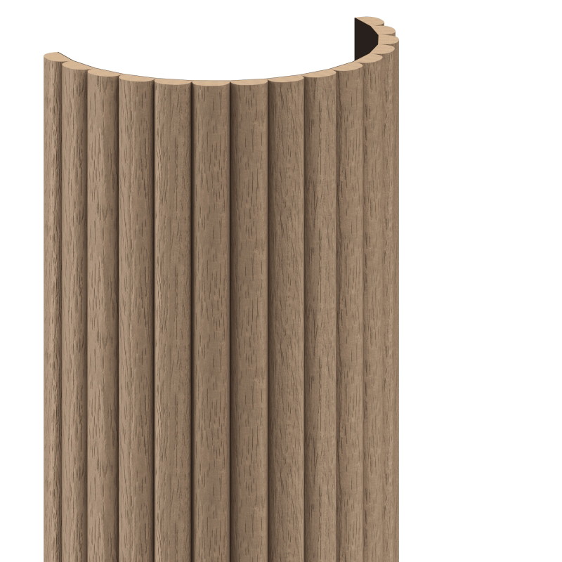 Mexen Ovalo 03 lamele de perete canelate flexibile 280 x 36 cm, furnir tehnic, Nuc Deschis - S130-280-03-047