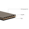 Mexen Ovalo 03 lamele de perete canelate flexibile 280 x 36 cm, furnir tehnic, Nuc Întunecat - S130-280-03-044