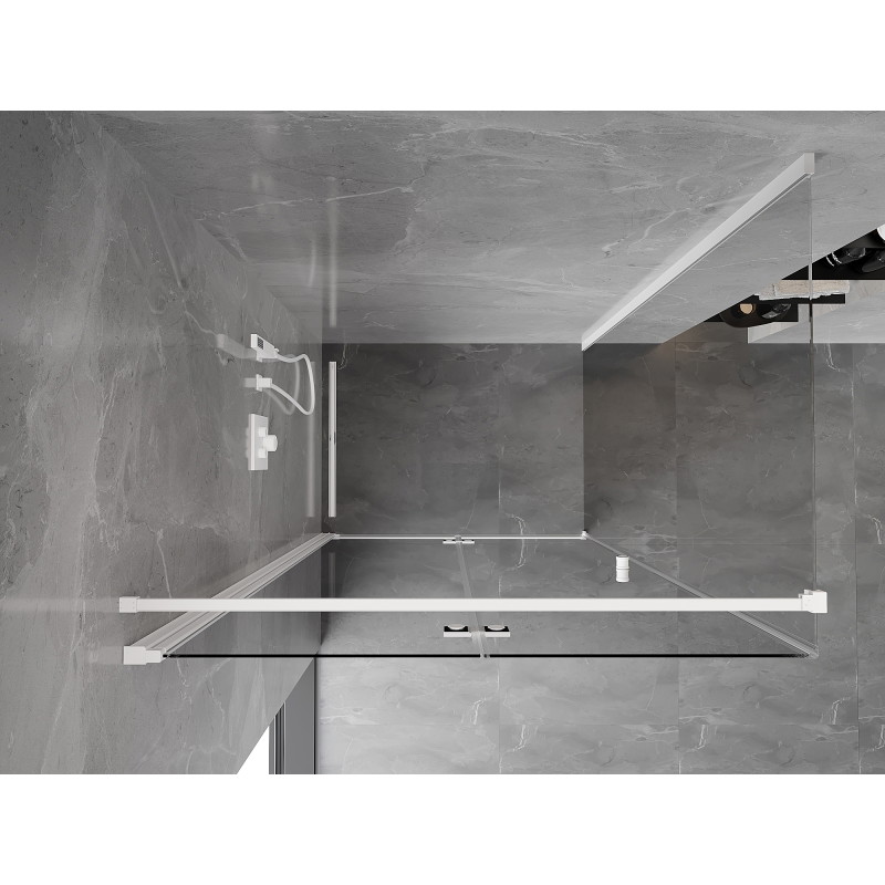 Mexen Mist-F cabina de duș pliabilă pe stânga 80 x 70 cm, transparentă, albă - 8A6T-080-070-20-00-L