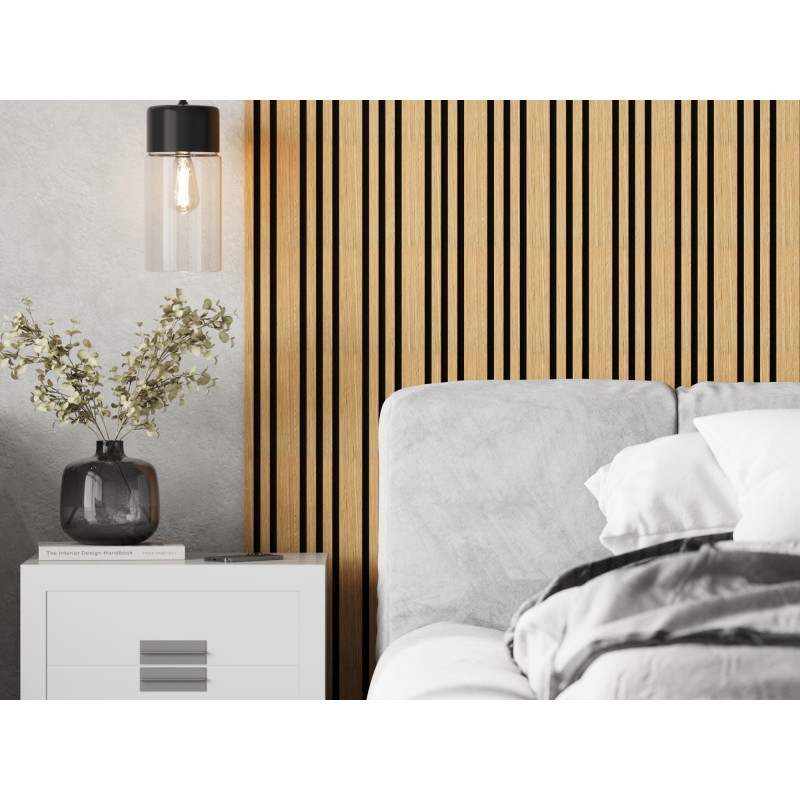 Mexen Lam-F Slim 01 lamele de perete acustice 280 x 36,5 cm, fetru 9 mm, furnir tehnic, Stejar Classic - S107-280-01-041