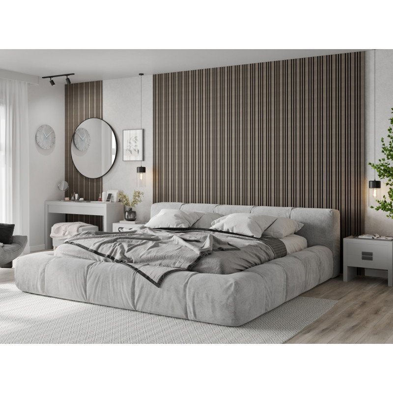 Mexen Lam-F Slim 01 akuszitikus fali lécek 280 x 36,5 cm, 9 mm filc, technikai furnér, Szürke Tölgy - S107-280-01-043