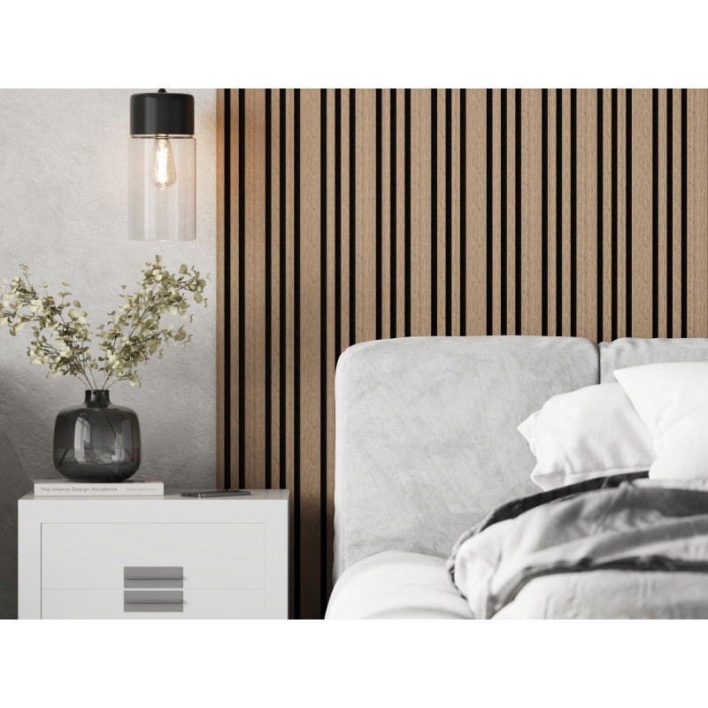 Mexen Lam-F Slim 01 lamele de perete acustice 280 x 36,5 cm, fetru 9 mm, furnir tehnic, Nuc Deschis - S107-280-01-047