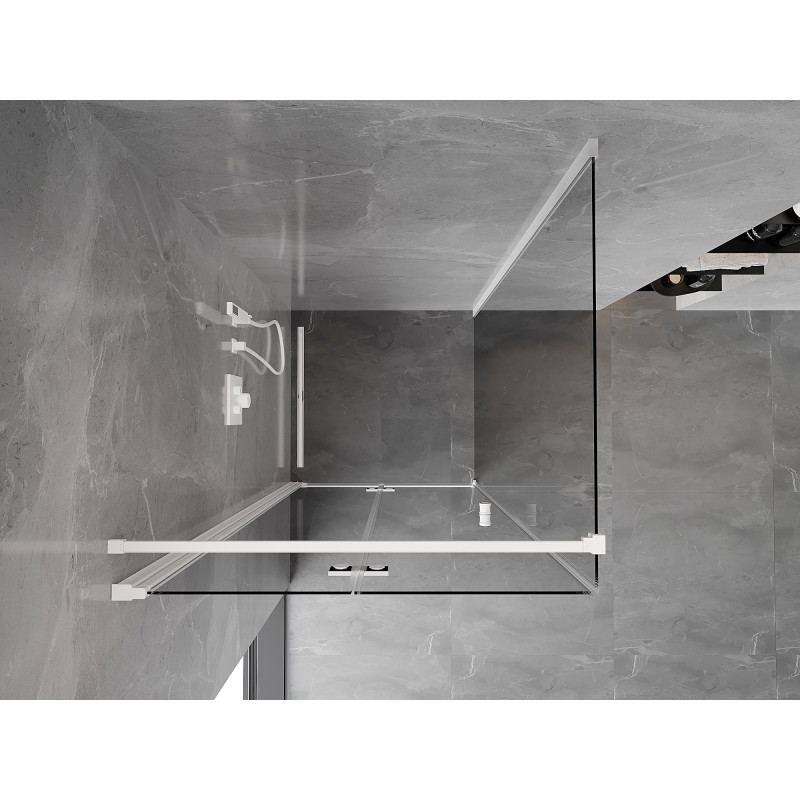 Mexen Mist-F cabina de duș pliabilă stânga 95 x 95 cm, transparentă, albă - 8A6T-095-095-20-00-L