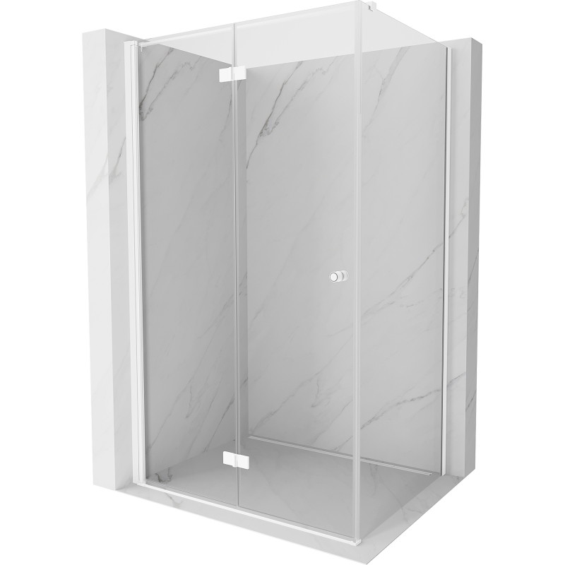 Mexen Mist-F balra nyíló, összecsukható zuhanykabin 70 x 100 cm, átlátszó, fehér - 8A6T-070-100-20-00-L