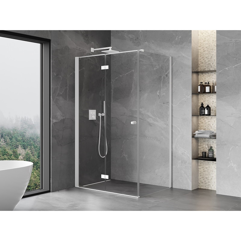 Mexen Mist-F cabina de duș pliabilă stângă 75 x 100 cm, transparent, albă - 8A6T-075-100-20-00-L
