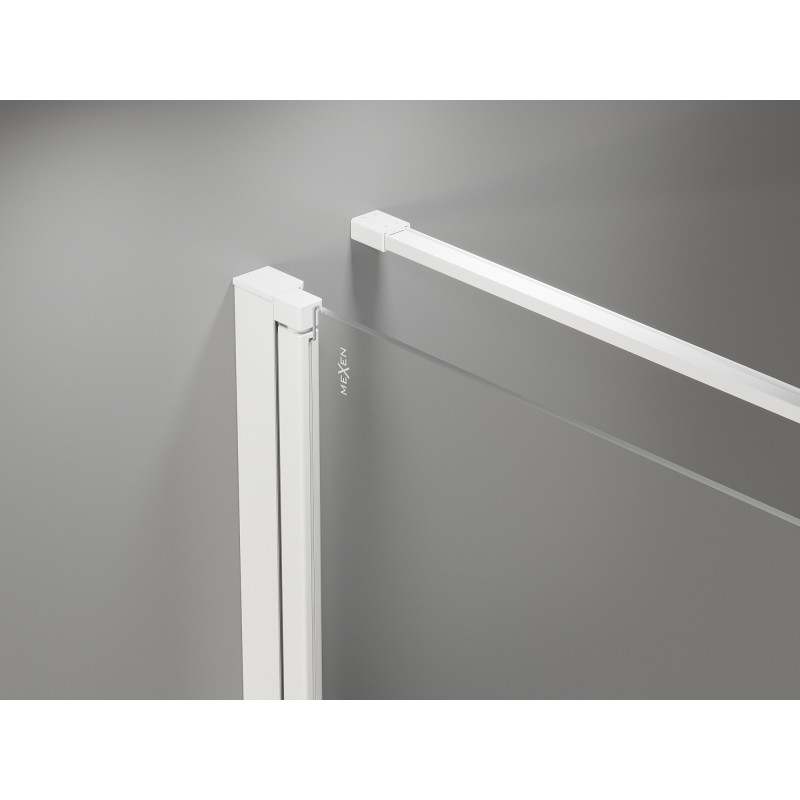 Mexen Mist-F összecsukható zuhanykabin bal 120 x 100 cm, átlátszó, fehér - 8A6T-120-100-20-00-L