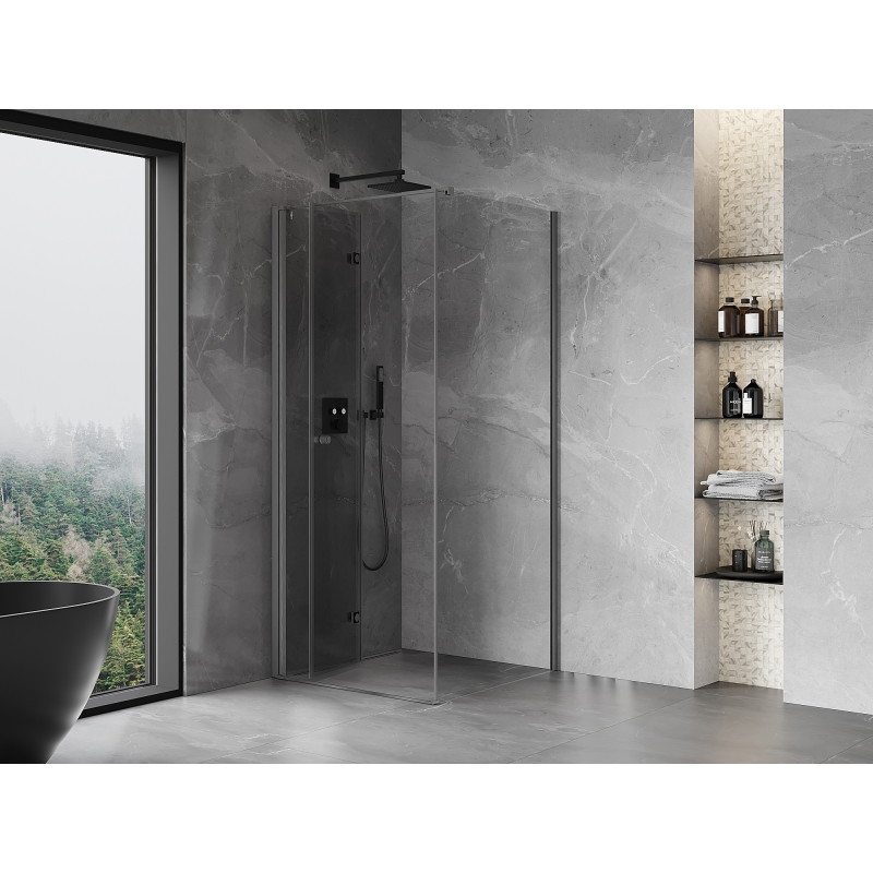 Mexen Mist-F cabina de duș pliabilă stânga 70 x 70 cm, transparentă, gun gray periat - 8A6T-070-070-66-00-L