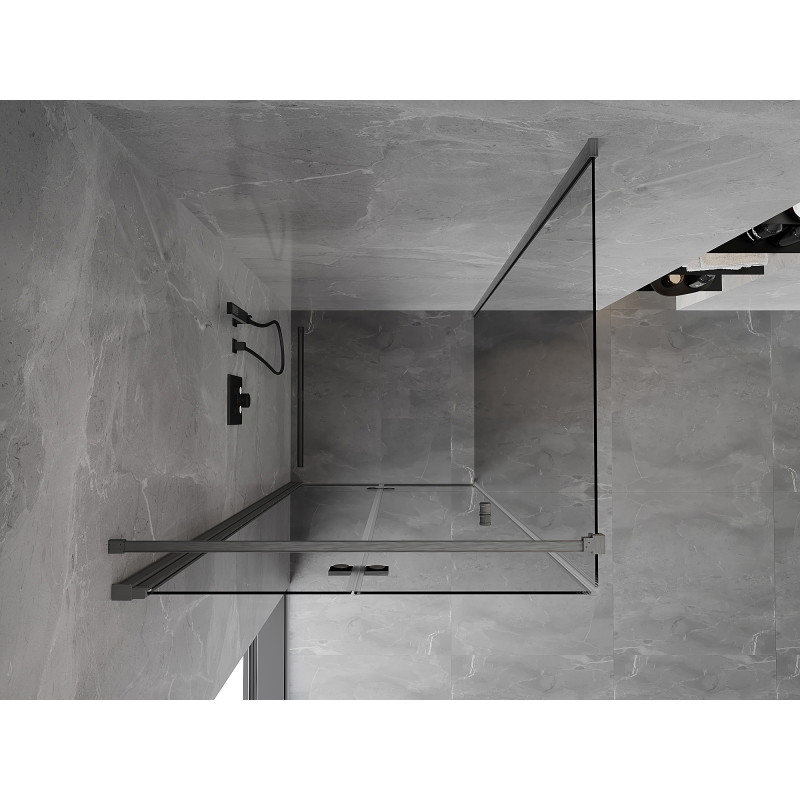 Mexen Mist-F cabina de duș pliabilă stânga 110 x 110 cm, transparent, gri armă periat - 8A6T-110-110-66-00-L