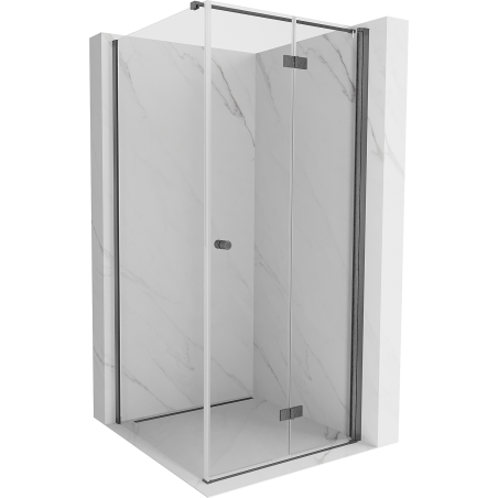 Mexen Mist-F cabina de duș pliabilă dreapta 90 x 90 cm, transparentă, gri armă periat - 8A6T-090-090-66-00-P