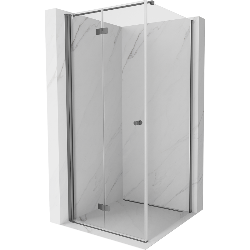 Mexen Mist-F cabina de duș pliabilă stânga 95 x 95 cm, transparentă, metal pistol - 8A6T-095-095-95-00-L