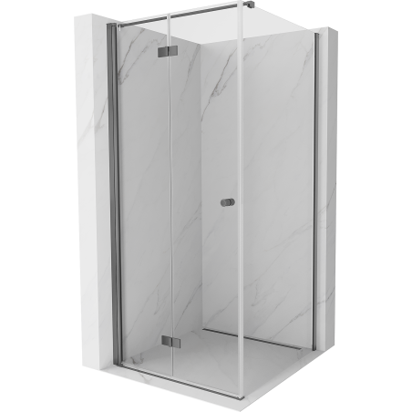 Mexen Mist-F cabina de duș pliabilă stânga 95 x 95 cm, transparentă, metal pistol - 8A6T-095-095-95-00-L